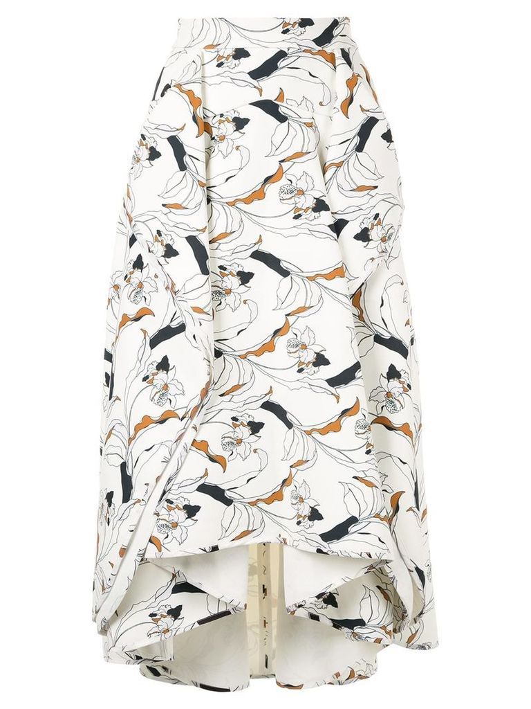 Acler Wilsdon floral asymmetric skirt - White