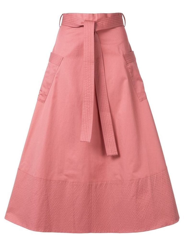 Co belted a-line midi skirt - Pink