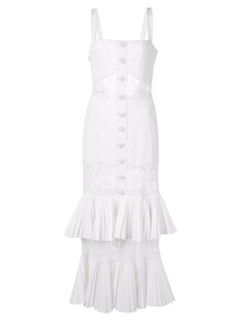 Alexis Lyssa tiered lace dress - White