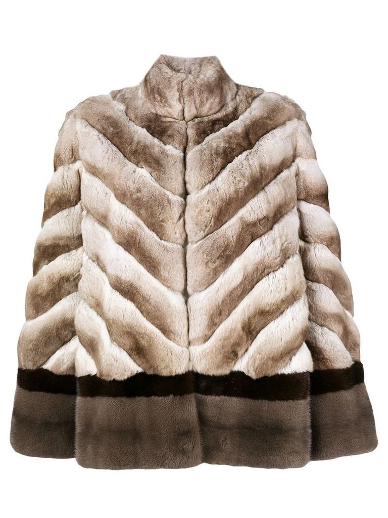 Liska chevron fur jacket - Brown