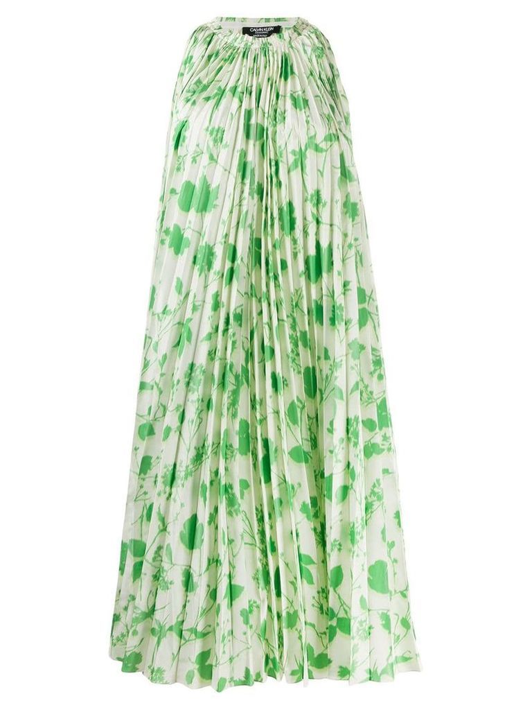 Calvin Klein 205W39nyc floral-print pleated dress - Green