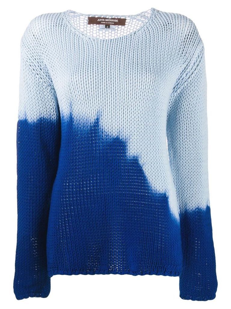 Junya Watanabe dip die knitted sweater - Blue