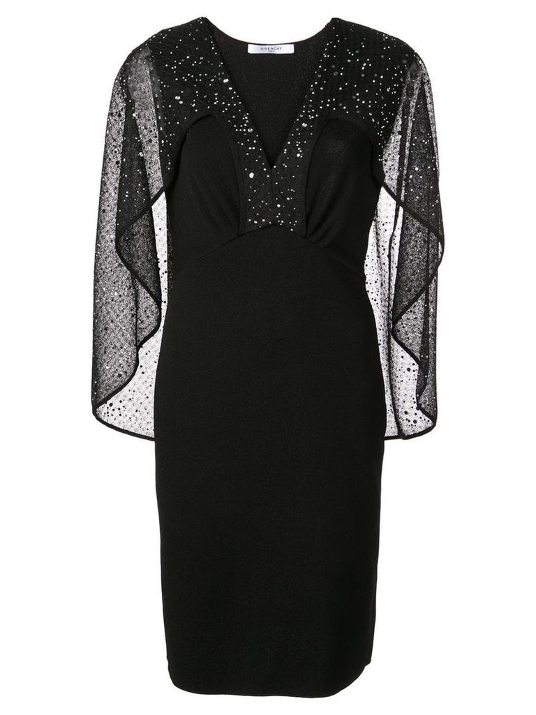 Givenchy embellished cape dress - Black