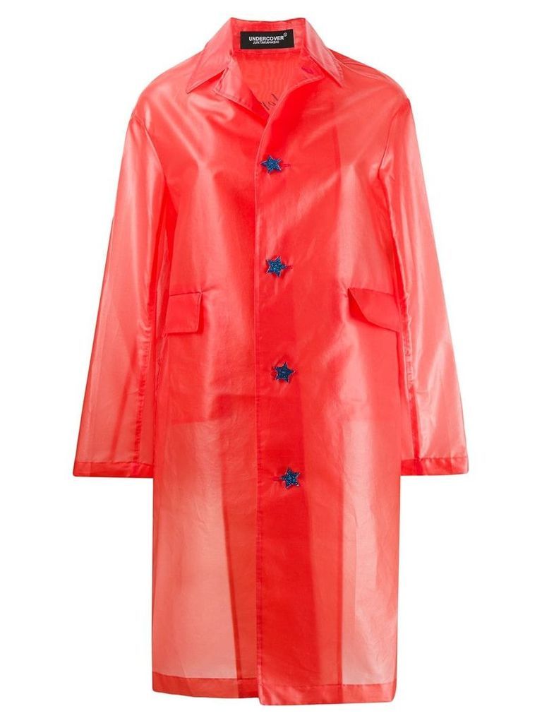Undercover star button raincoat - Red