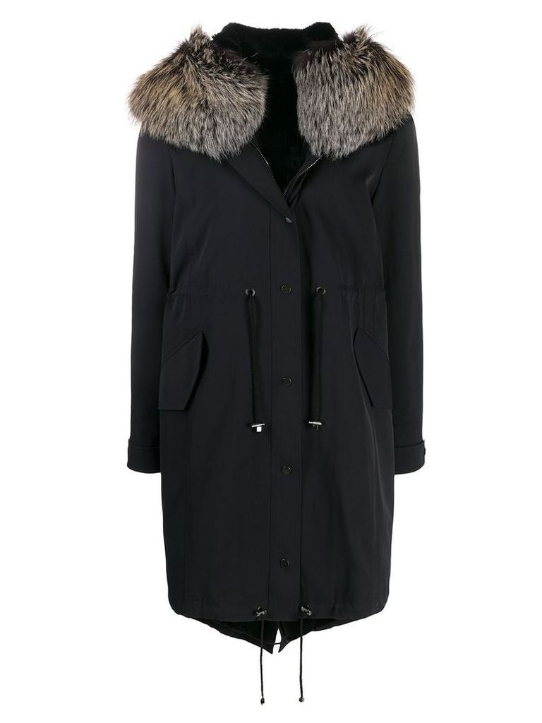 Liska oversized fur-lined coat - Blue