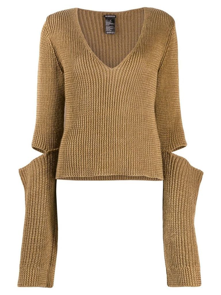 Ann Demeulemeester knitted top - Brown