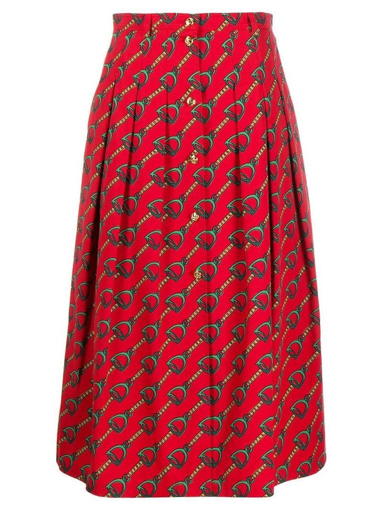 Gucci chain print midi skirt - Red