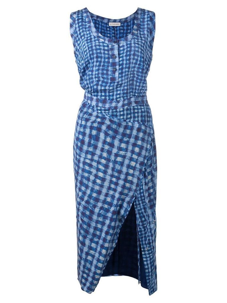 Altuzarra checked fitted dress - Blue