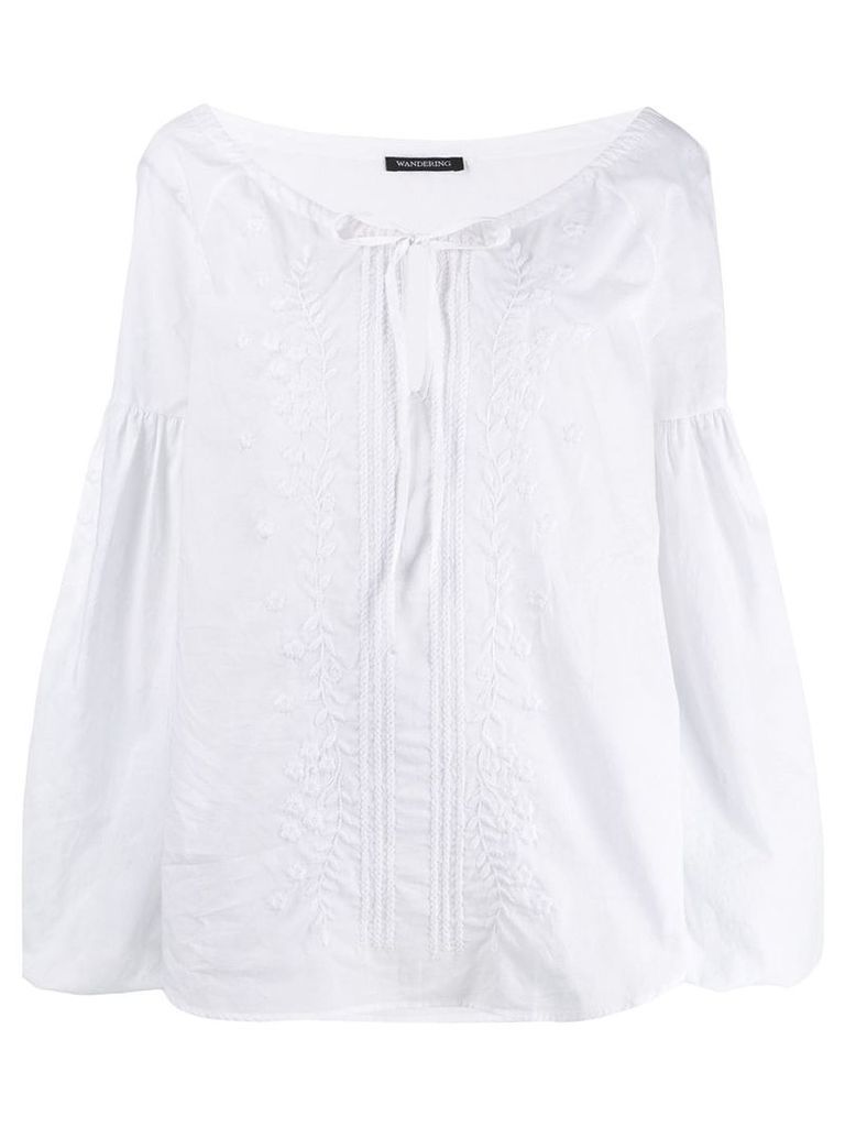 Wandering embroidered blouse - White