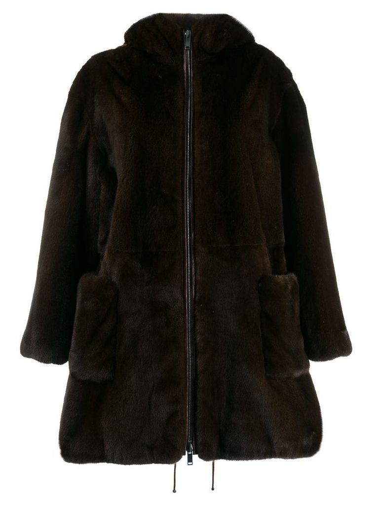 Liska hooded coat - Brown