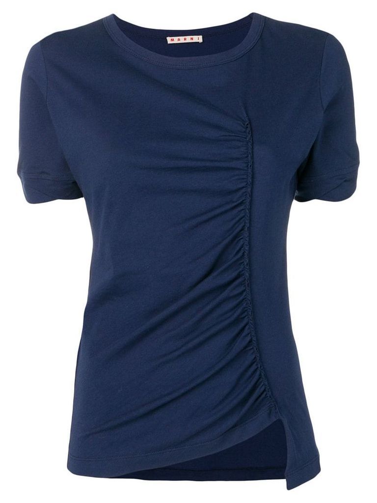 Marni ruched round neck T-shirt - Blue