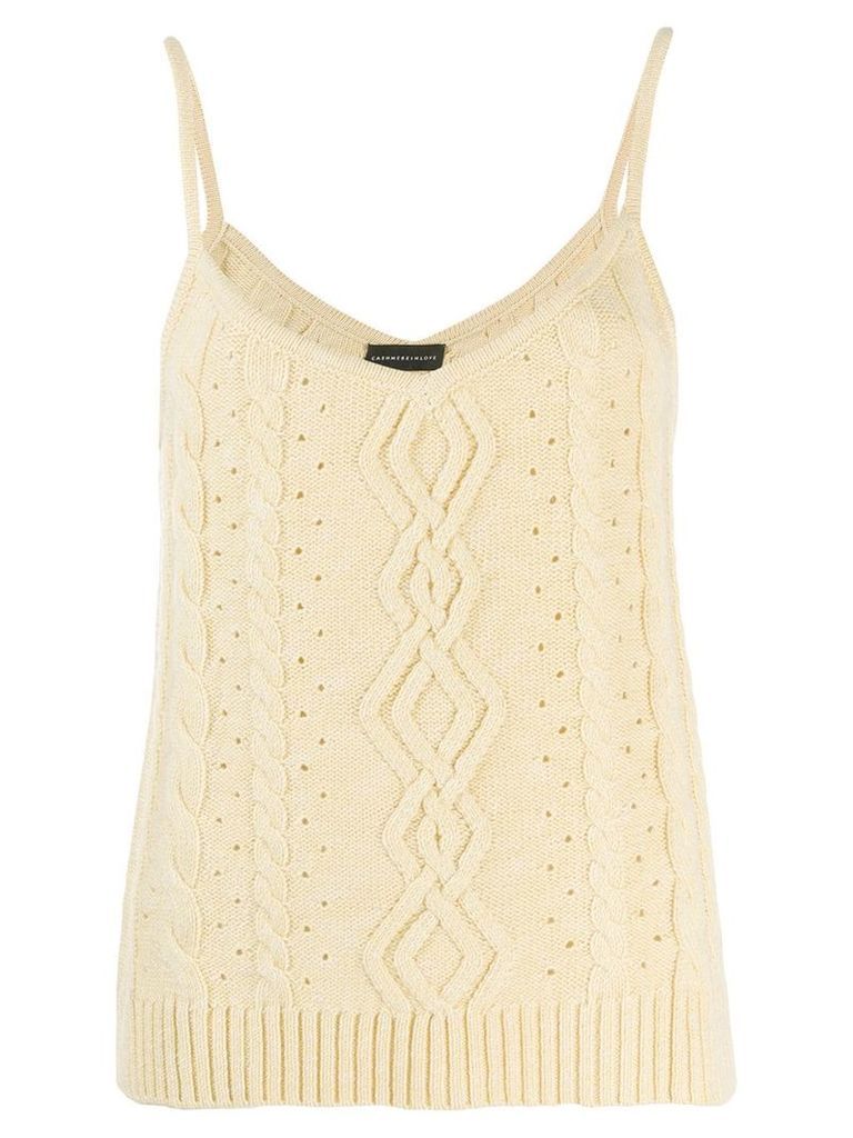 Cashmere In Love cable knit tank top - Yellow