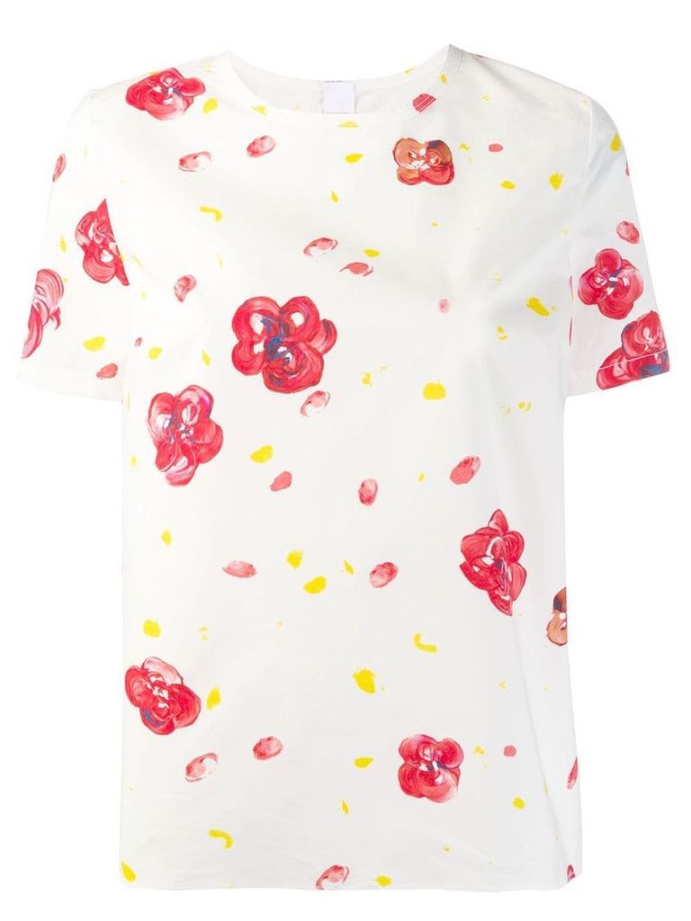 Marni poplin floral-print T-shirt - White
