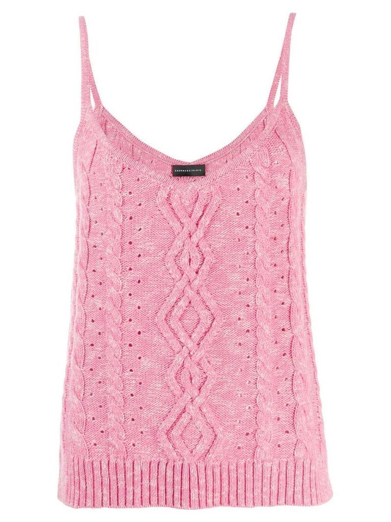 Cashmere In Love cable knit tank top - PINK