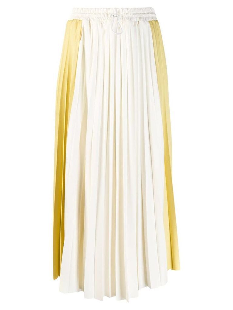 Moncler contrast panel pleated skirt - Yellow