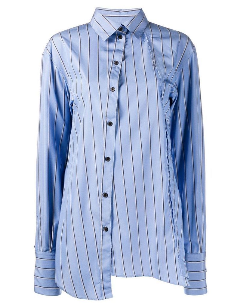 Rokh striped asymmetric shirt - Blue