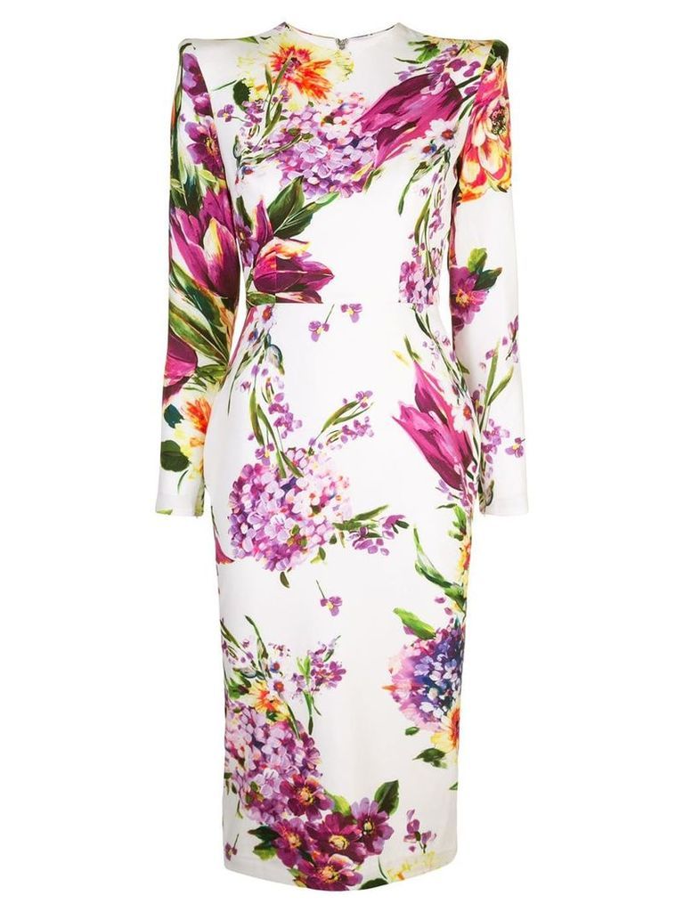 Alex Perry floral print dress - White