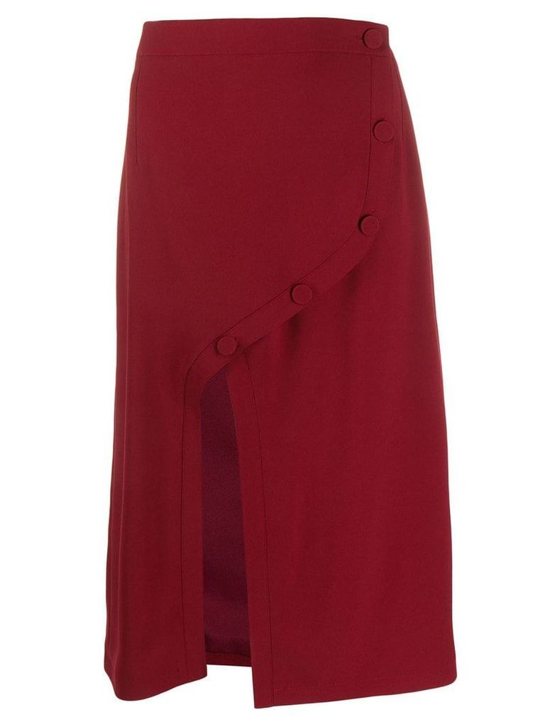 Rokh front slit midi skirt - Red