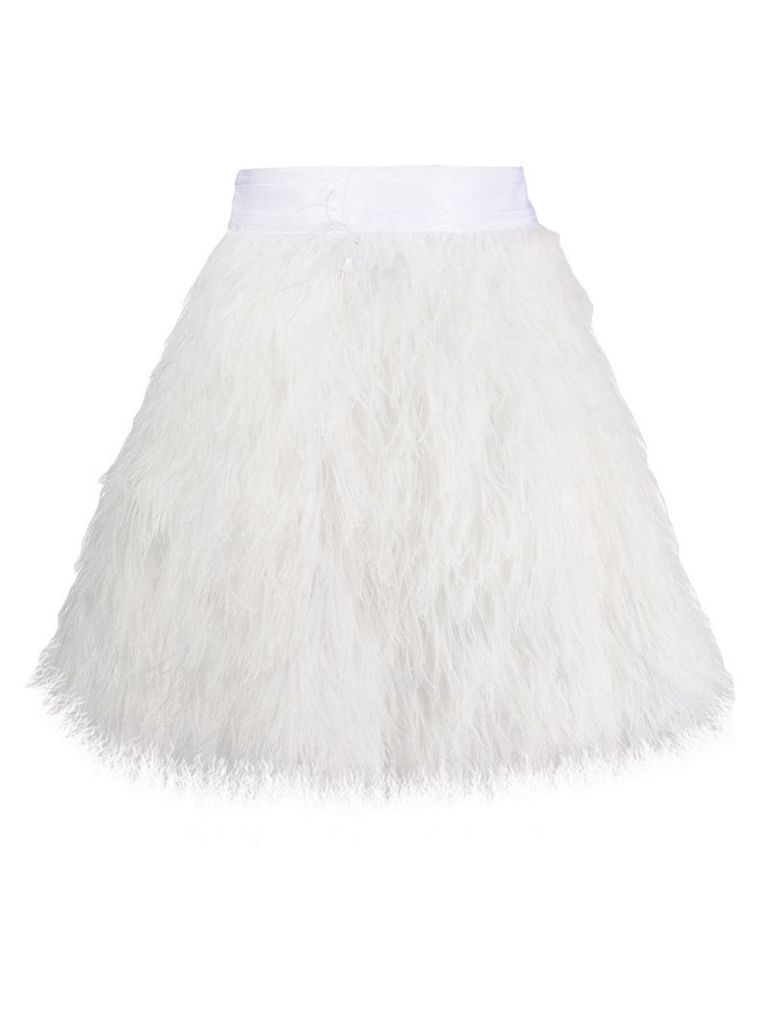 Alice+Olivia feather skirt - White