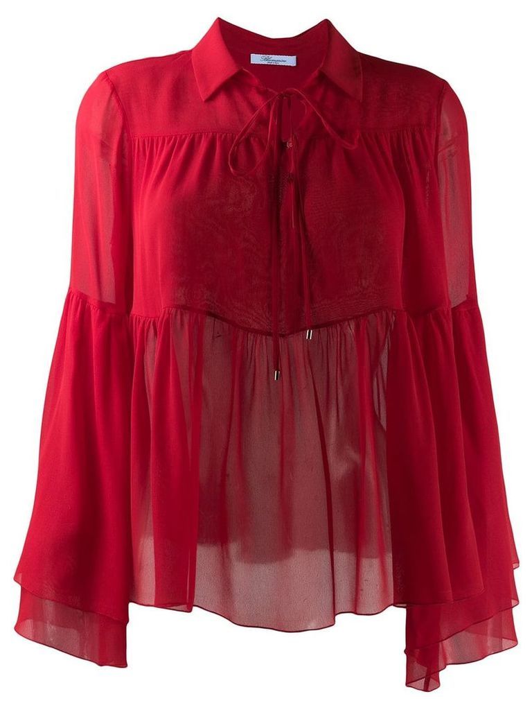 Blumarine ruffle trimmed blouse - Red