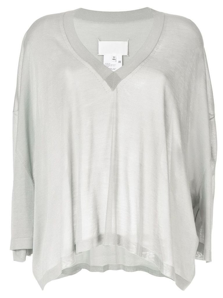 Maison Margiela batwing sleeve knitted top - Grey
