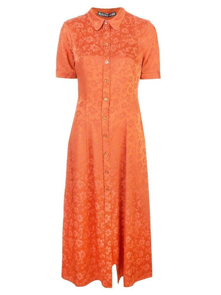 Alexa Chung floral embroidered shirt dress - ORANGE