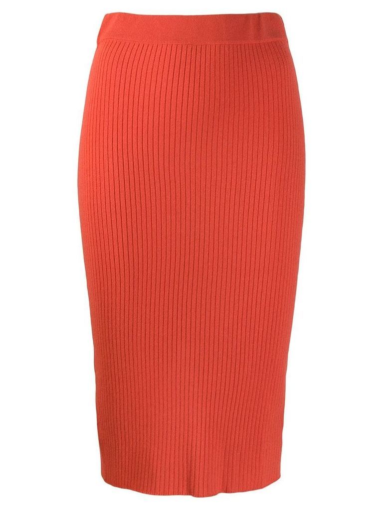 Cashmere In Love ribbed knitted skirt - ORANGE