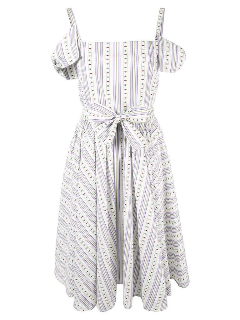 Vivetta cold-shoulder printed dress - White