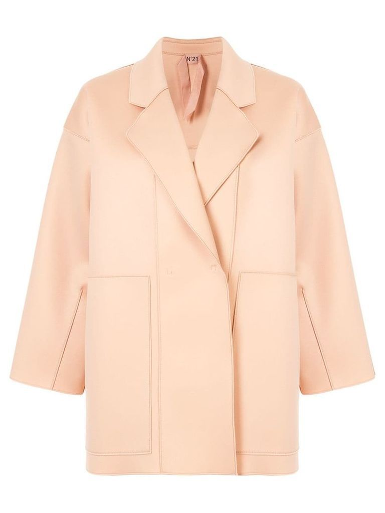 Nº21 panelled cocoon coat - Pink