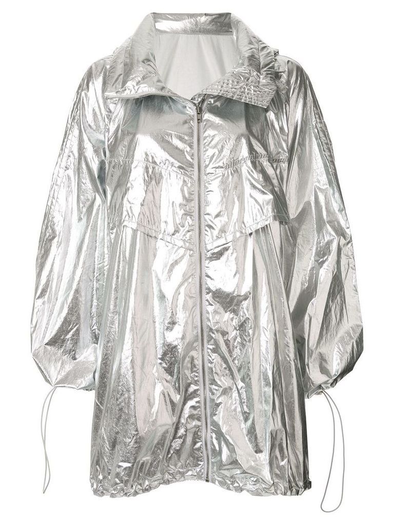 Juun.J oversized hooded raincoat - SILVER