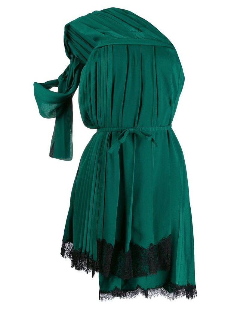 Nº21 one-shoulder pleated dress - Green