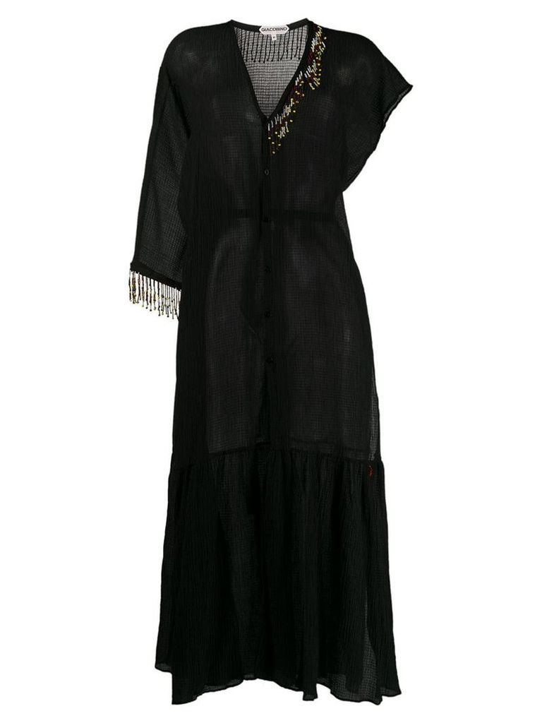 Giacobino bead embellished shirt dress - Black