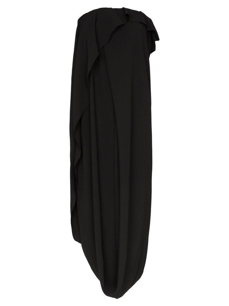 Poiret strapless draped midi dress - Black