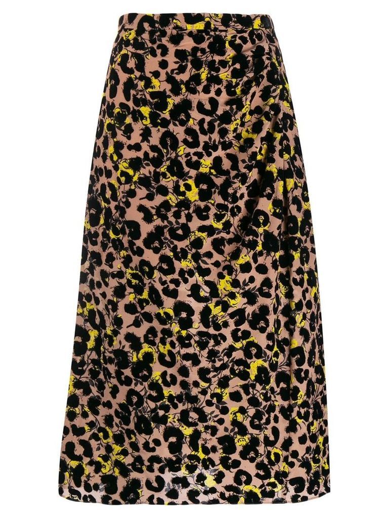 Rochas leopard print midi skirt - Pink