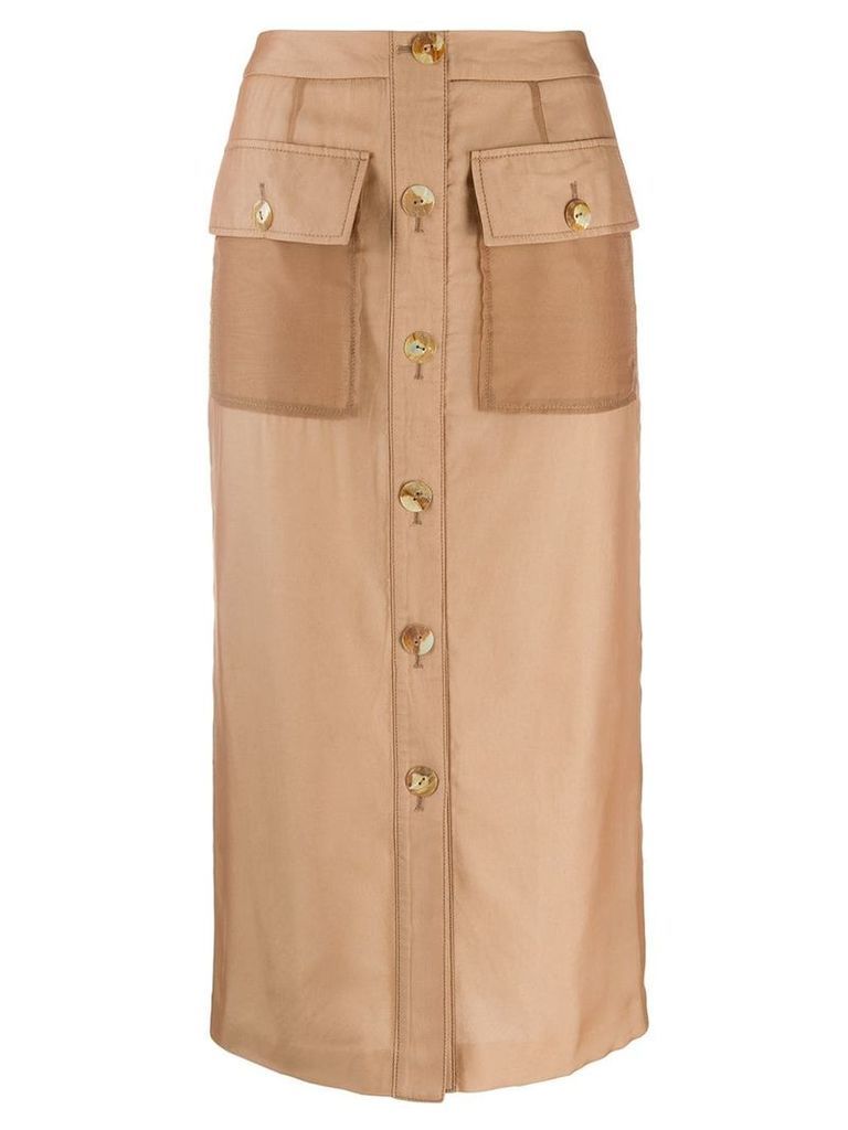 Rejina Pyo buttoned straight skirt - Neutrals