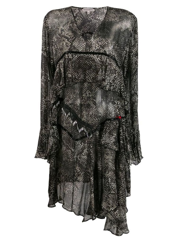 Giacobino snake print dress - Black