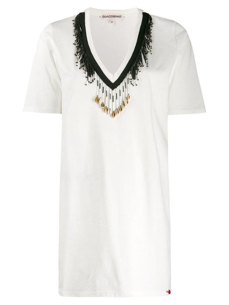 Giacobino bead embellished T-shirt - White