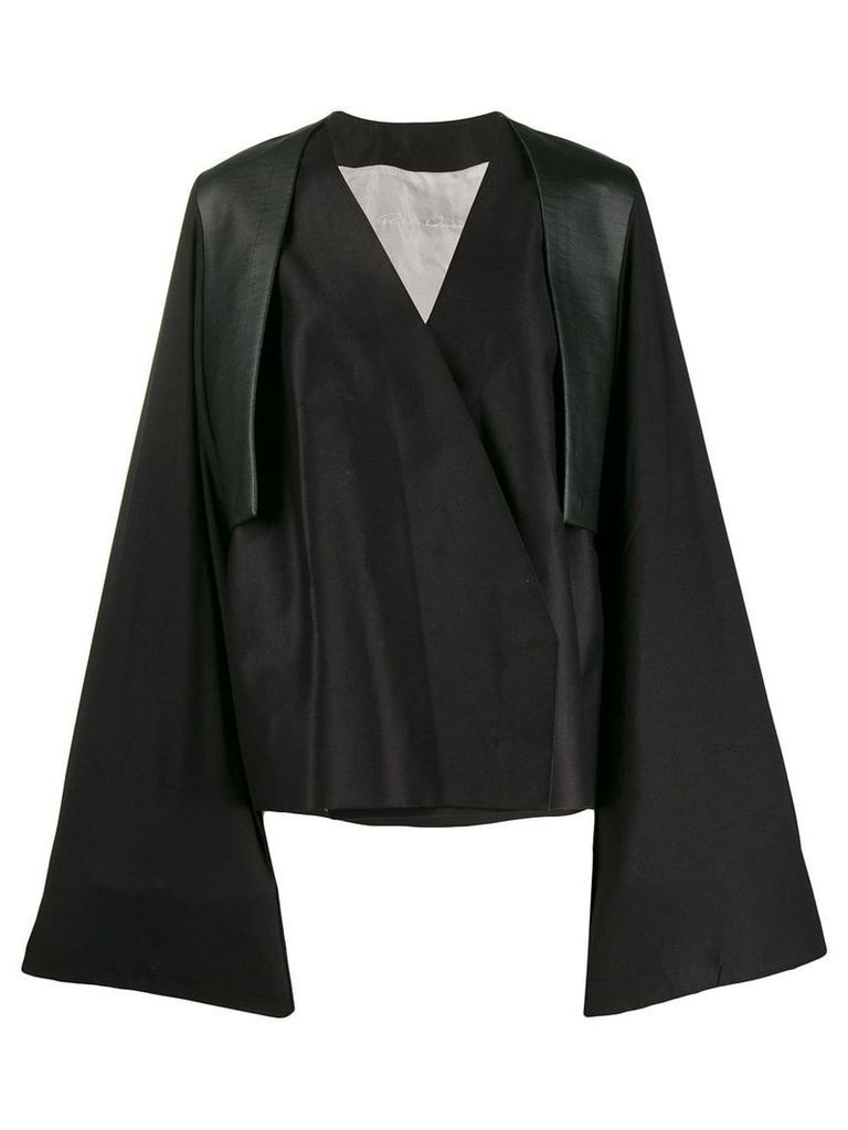 Rick Owens wrap style trench coat - Black
