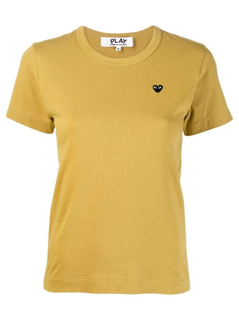 Comme Des Garçons Play Heart embroidered T-shirt - Yellow