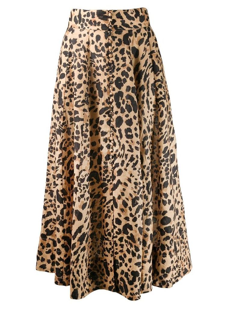 Zimmermann leopard print skirt - NEUTRALS
