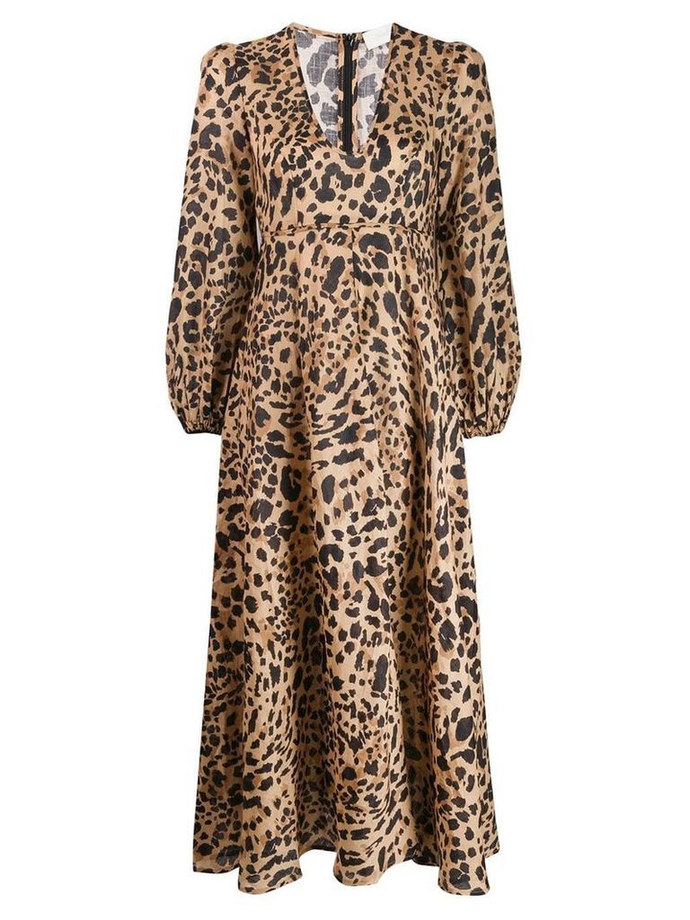 Zimmermann leopard print dress - NEUTRALS