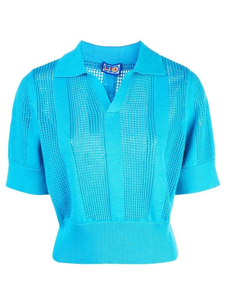 Lhd perforated polo shirt - Blue