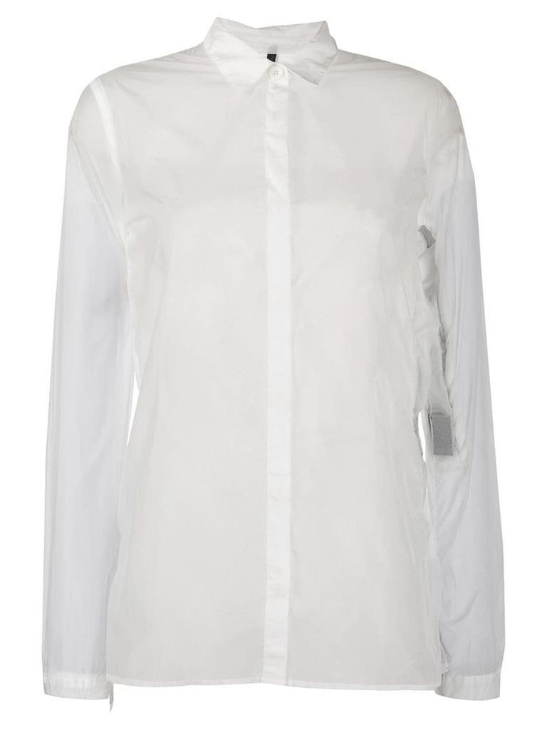 Unravel Project sheer longline shirt - White