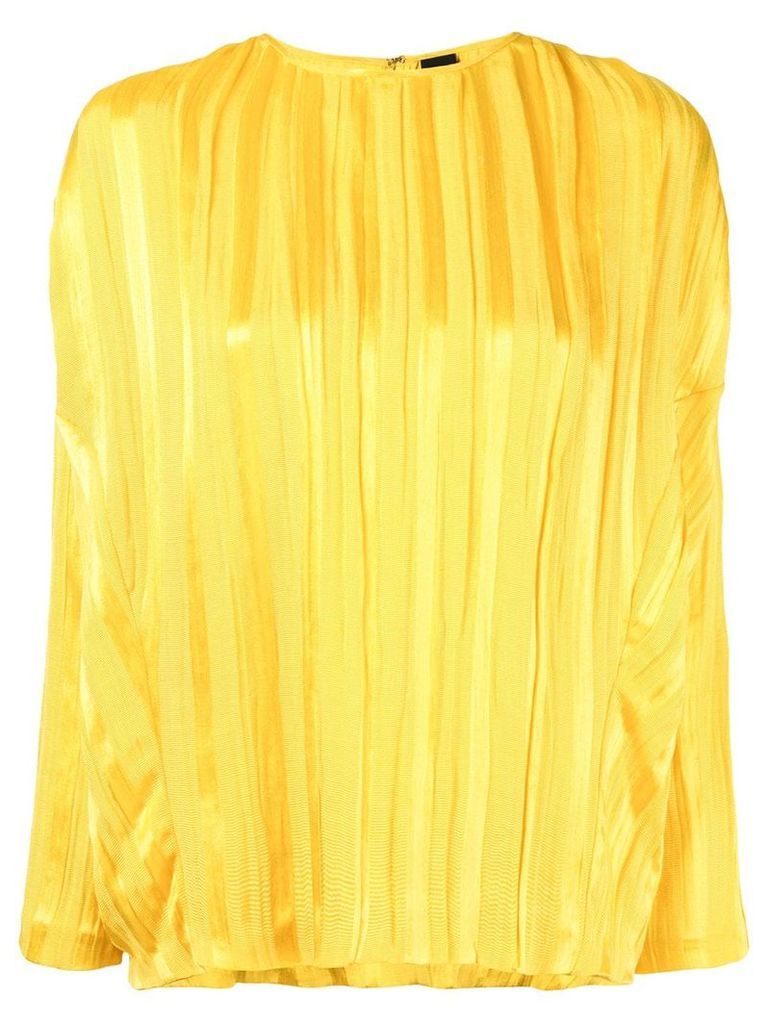 Zero + Maria Cornejo plissé long-sleeved blouse - Yellow