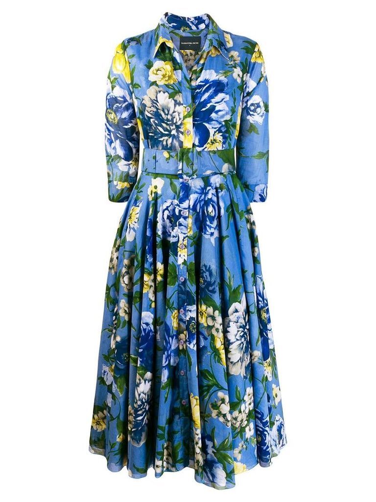 Samantha Sung floral shirt dress - Blue