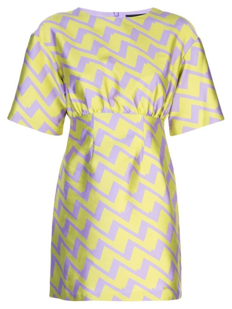 Cynthia Rowley Evanstron zigzag print dress - PURPLE
