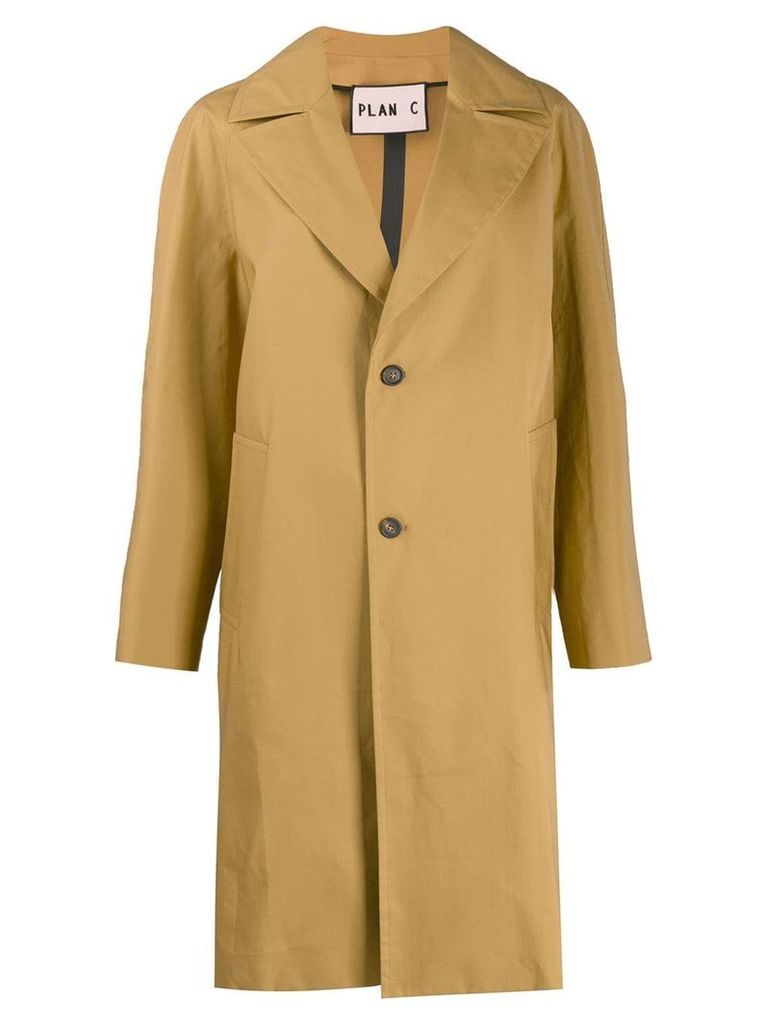 Plan C single-breasted coat - Neutrals