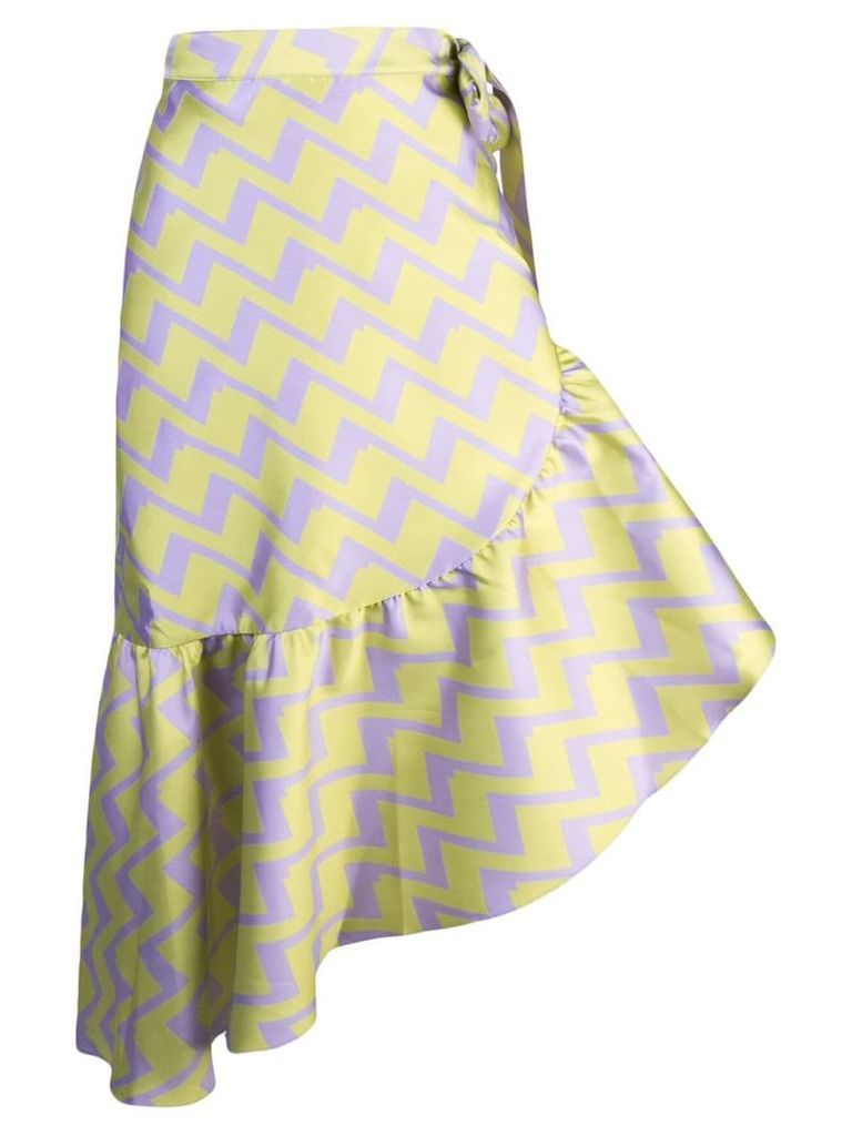 Cynthia Rowley Evanston zigzag print skirt - PURPLE