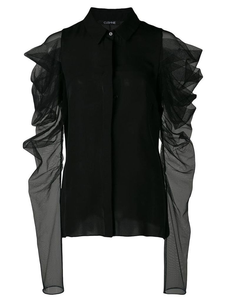 Cushnie ruffled sleeve blouse - Black