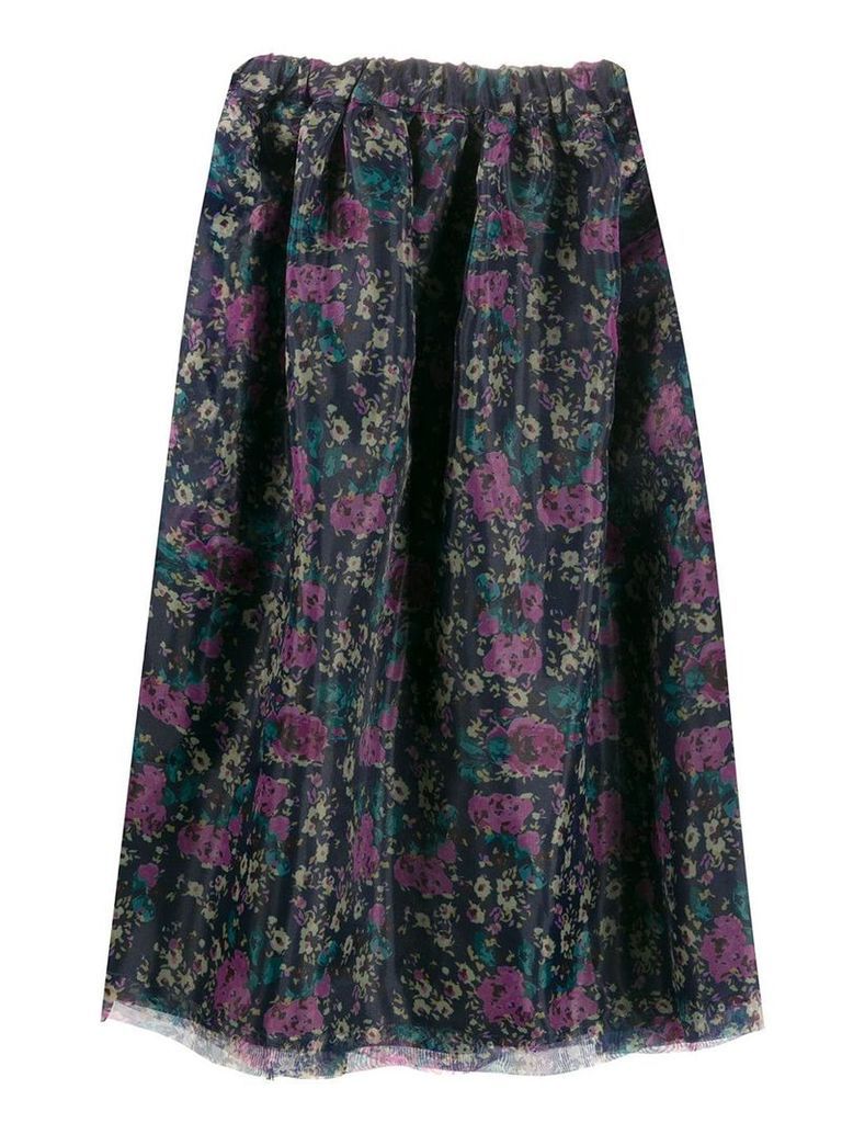 Plan C floral print midi skirt - Purple